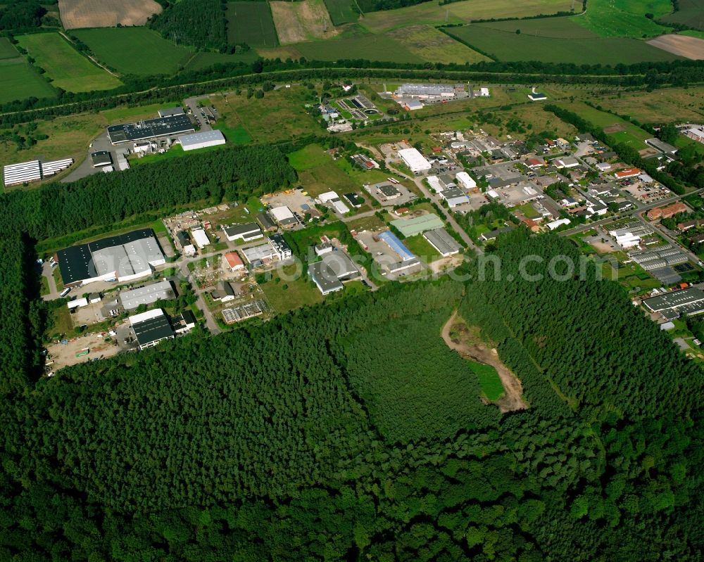 Aerial image Mölln - Industrial estate and company settlement on Grambecker Weg in Moelln in the state Schleswig-Holstein, Germany