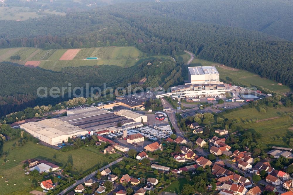 Petersbach from above - Industrial estate and company settlement with Grands Chais de France and Wineshop Ice par Blanc Foussy in Petersbach in Grand Est, France