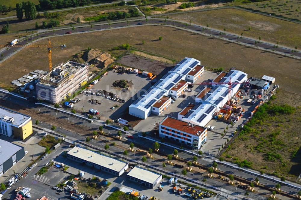 Aerial image Berlin - Industrial estate and company settlement on Gross-Berliner Donm in the district Johannisthal in Berlin, Germany