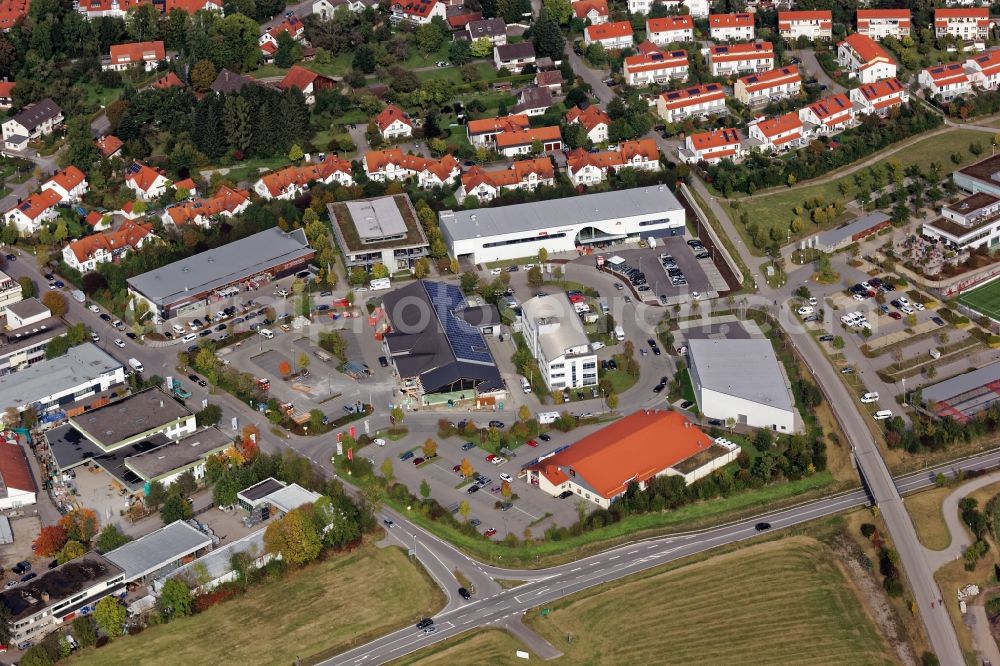 Aerial photograph Neuried - Industrial estate and company settlement at Hainbuchenring in Neuried in the state Bavaria