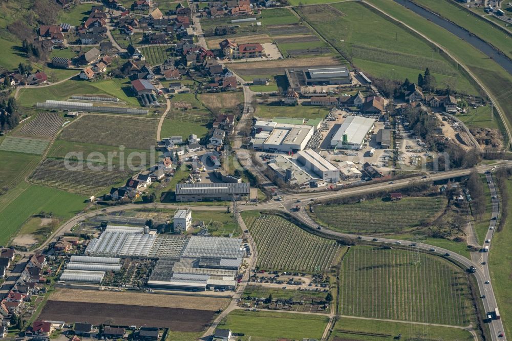 Haslach im Kinzigtal from above - Industrial estate and company settlement Haslach Schnellingen in Kinzigtal in Haslach im Kinzigtal in the state Baden-Wuerttemberg, Germany