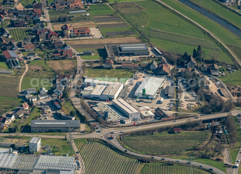 Haslach im Kinzigtal from the bird's eye view: Industrial estate and company settlement Haslach Schnellingen in Kinzigtal in Haslach im Kinzigtal in the state Baden-Wuerttemberg, Germany