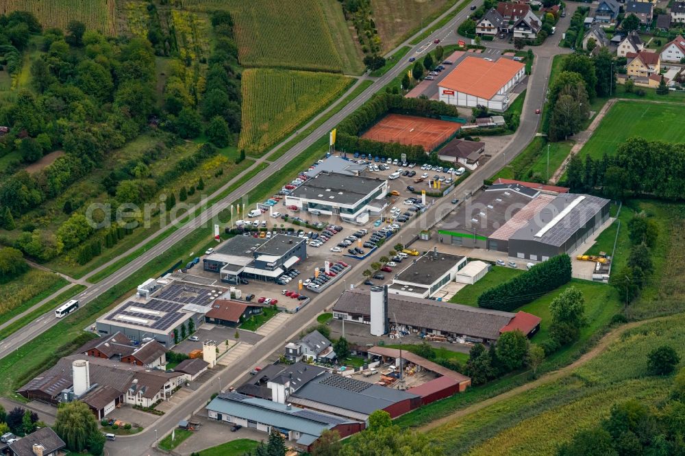 Heiligenzell from above - Industrial estate and company settlement in Heiligenzell in the state Baden-Wurttemberg, Germany