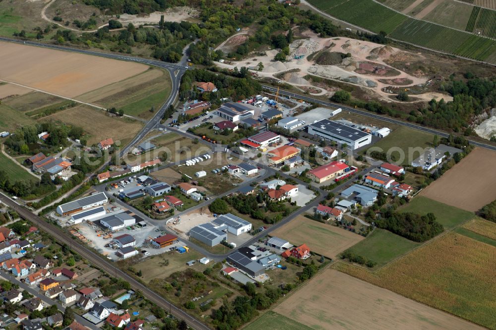 Aerial image Himmelstadt - Industrial estate and company settlement in Himmelstadt in the state Bavaria, Germany