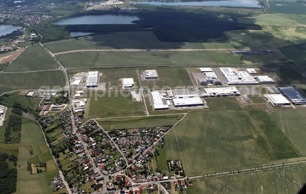 Aerial image Wolfen OT Thalheim - Solar Park at the former airfield Köthen