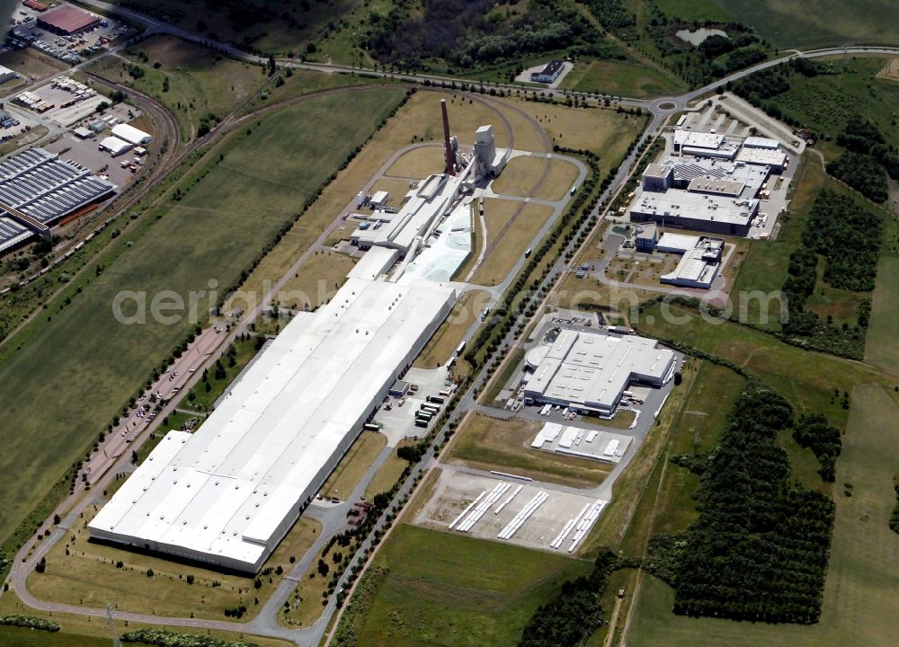 Aerial photograph Wolfen OT Thalheim - Solar Park at the former airfield Köthen