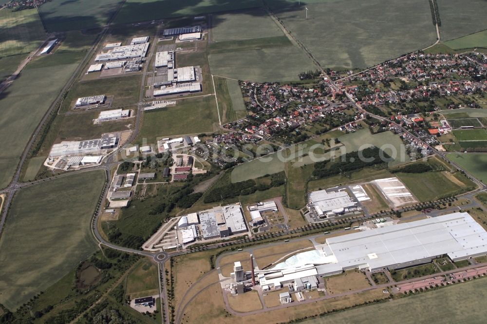 Wolfen OT Thalheim from the bird's eye view: Solar Park at the former airfield Köthen