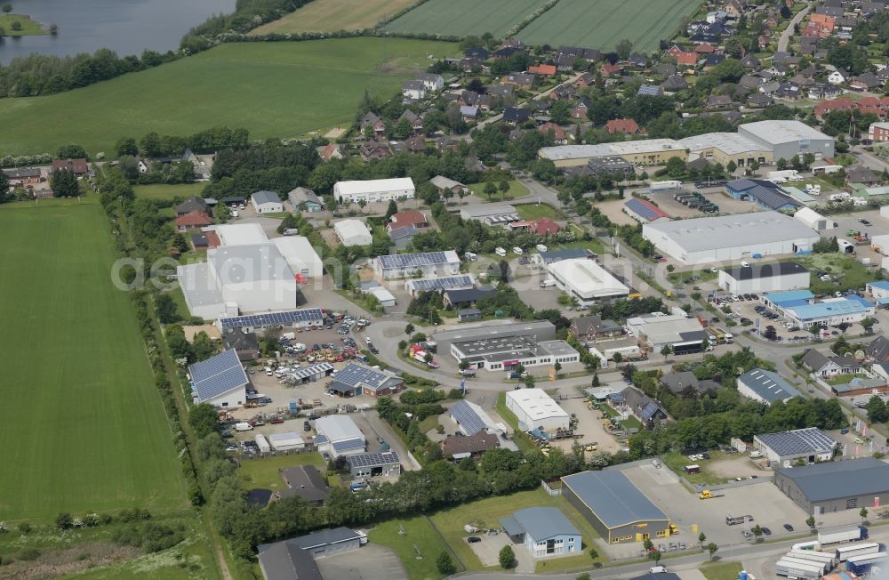 Aerial photograph Handewitt - Industrial estate and company settlement Jarplund-Weding in Handewitt in the state Schleswig-Holstein