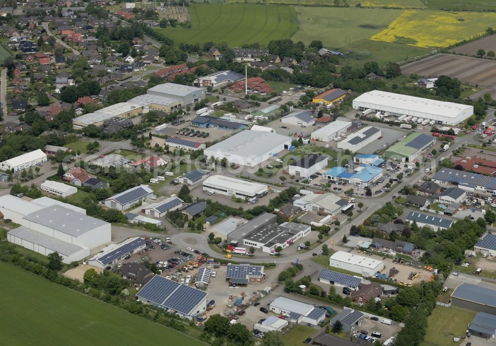 Aerial image Handewitt - Industrial estate and company settlement Jarplund-Weding in Handewitt in the state Schleswig-Holstein