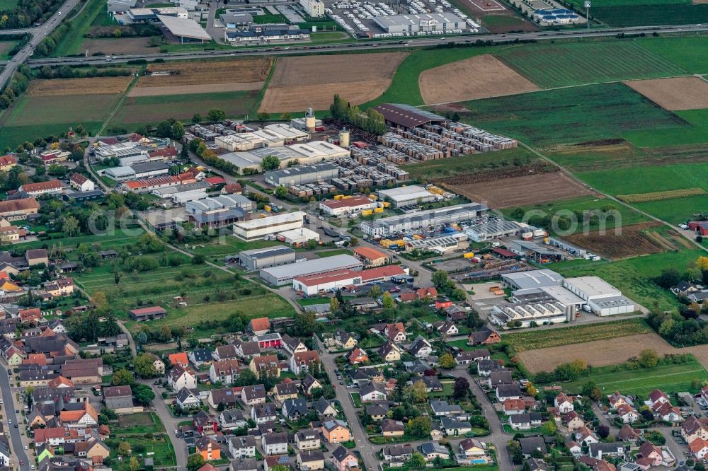 Kappel-Grafenhausen from the bird's eye view: Industrial estate and company settlement in Kappel-Grafenhausen in the state Baden-Wurttemberg, Germany