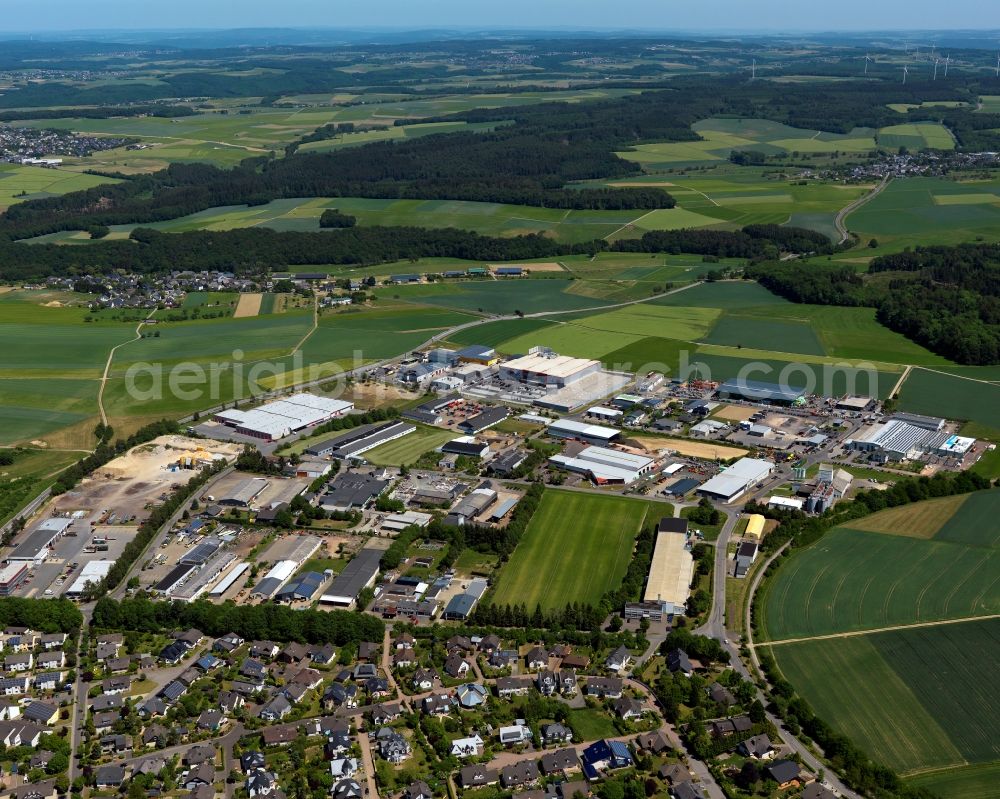 Kastellaun from above - Industrial estate and company settlement in Kastellaun in the state Rhineland-Palatinate