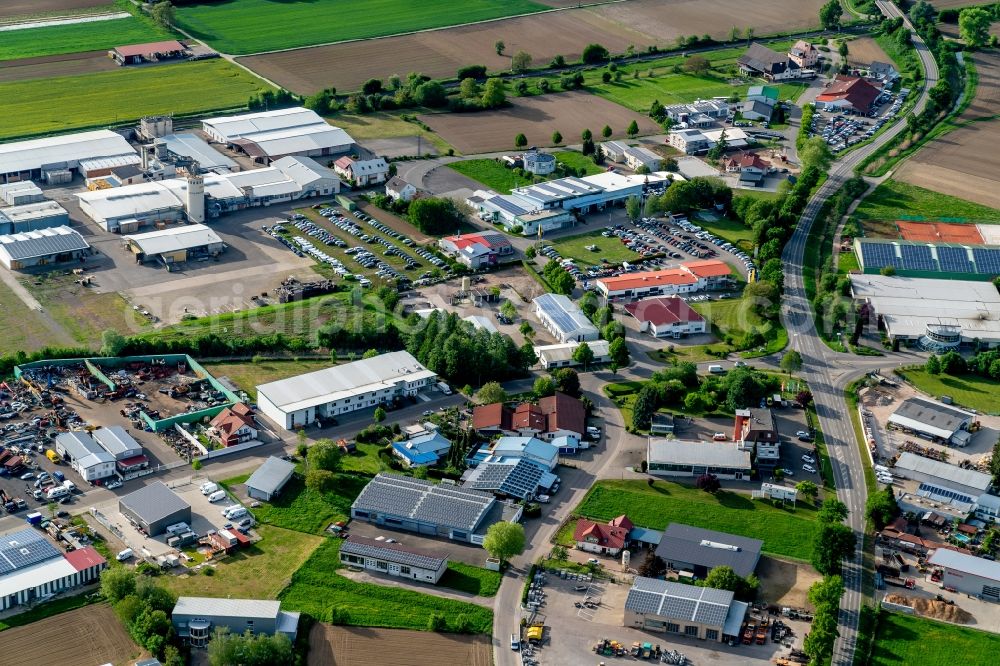 Aerial photograph Kippenheim - Industrial estate and company settlement Kippenheim West in Kippenheim in the state Baden-Wuerttemberg, Germany