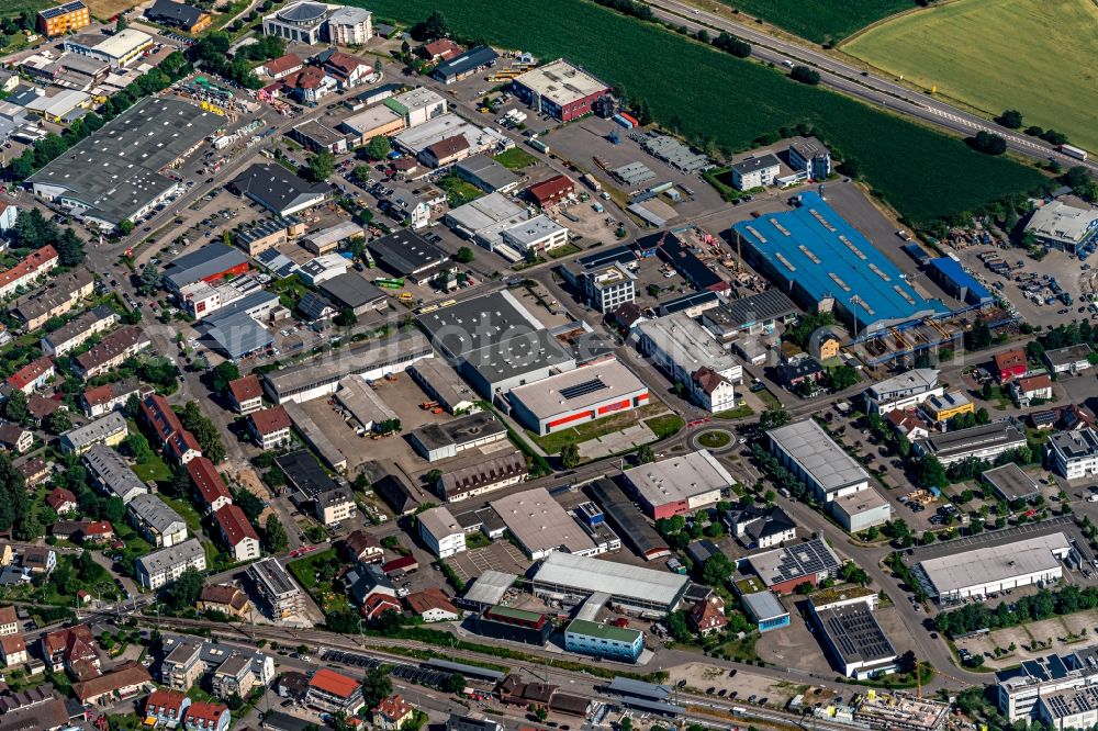 Aerial image Kirchzarten - Industrial estate and company settlement in Kirchzarten in the state Baden-Wurttemberg, Germany