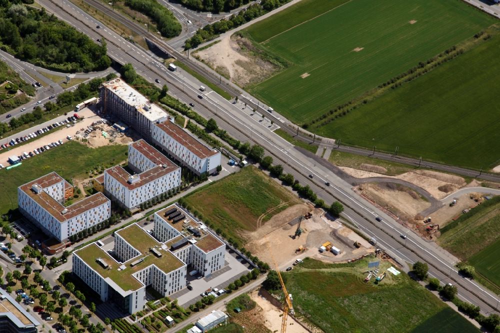 Aerial image Mainz - Industrial estate and company settlement Kisselberg in Mainz in the state Rhineland-Palatinate, Germany,