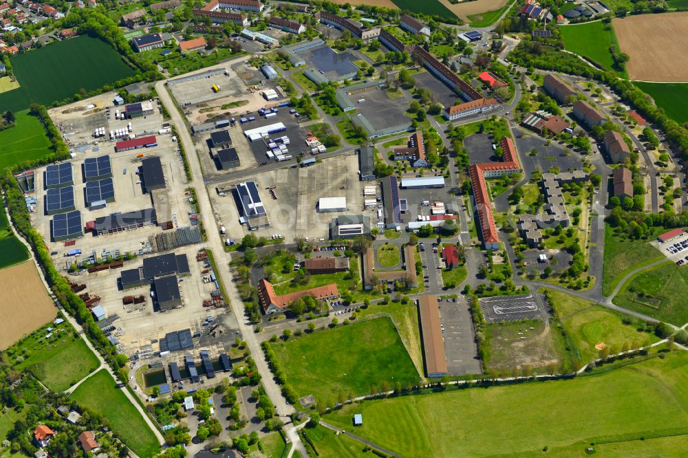 Aerial photograph Kitzingen - Industrial estate and company settlement in Kitzingen in the state Bavaria, Germany