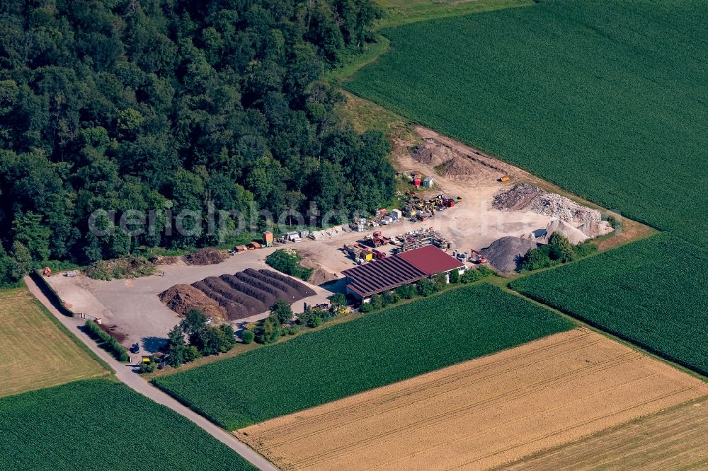 Aerial photograph Schwanau - Industrial estate and company settlement Kompostieranlage Wittenweier in Schwanau in the state Baden-Wurttemberg, Germany