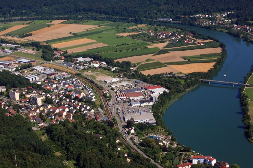 Laufenburg from above - Industrial estate and company settlement in Laufenburg in the state Baden-Wuerttemberg