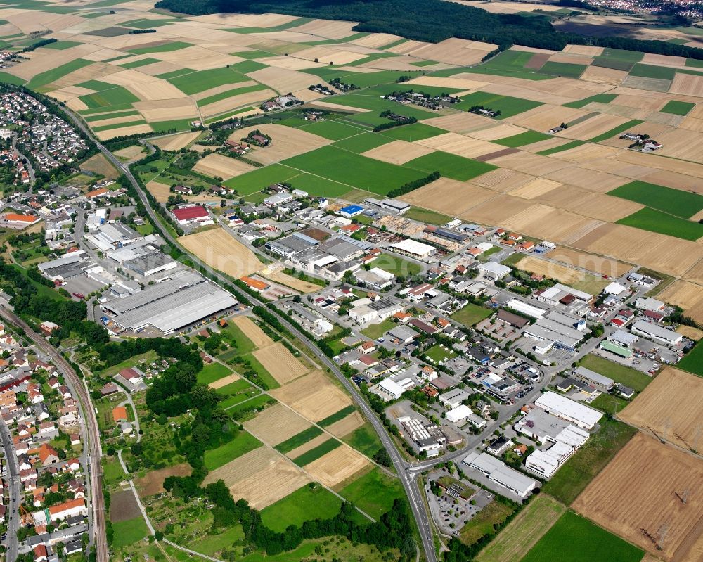 Leingarten from the bird's eye view: Industrial estate and company settlement in Leingarten in the state Baden-Wuerttemberg, Germany