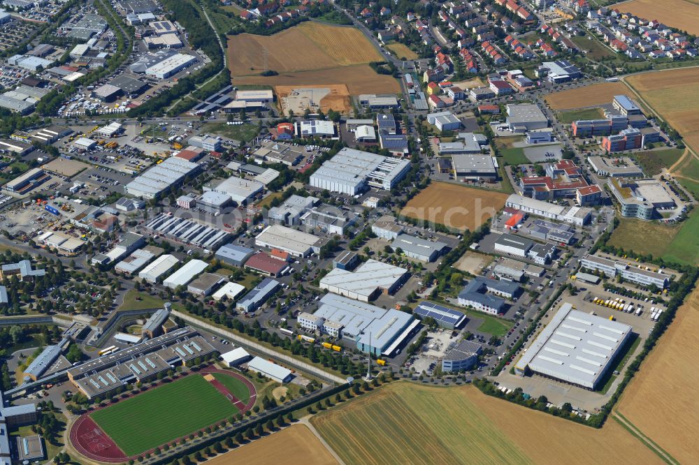 Aerial image Lengfeld - Industrial estate and company settlement in Lengfeld in the state Bavaria, Germany