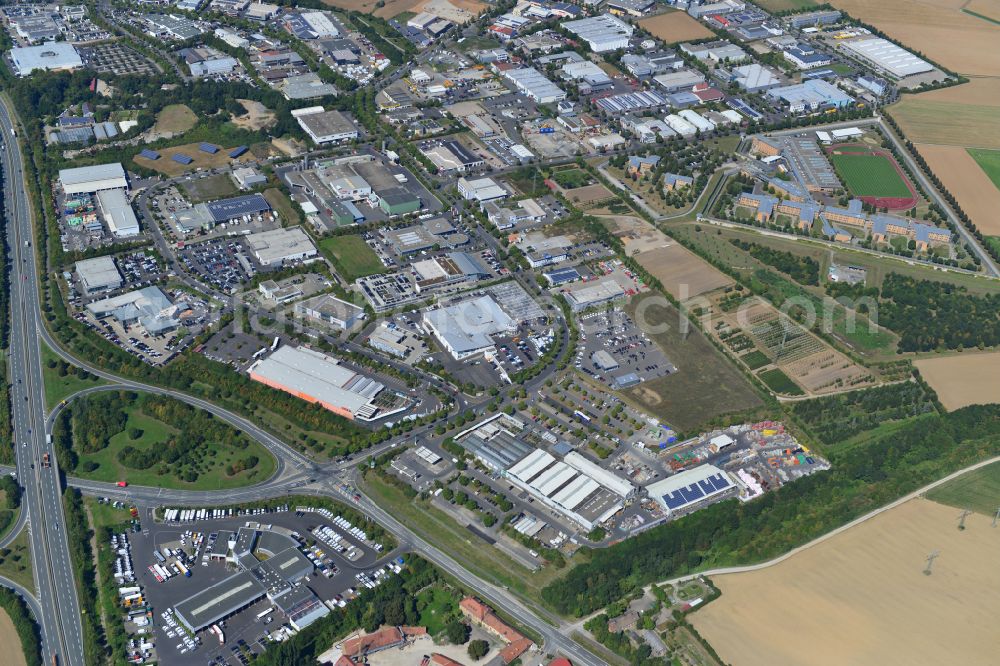 Lengfeld from the bird's eye view: Industrial estate and company settlement in Lengfeld in the state Bavaria, Germany