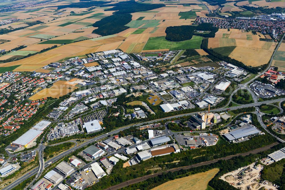Lengfeld from above - Industrial estate and company settlement in Lengfeld in the state Bavaria, Germany