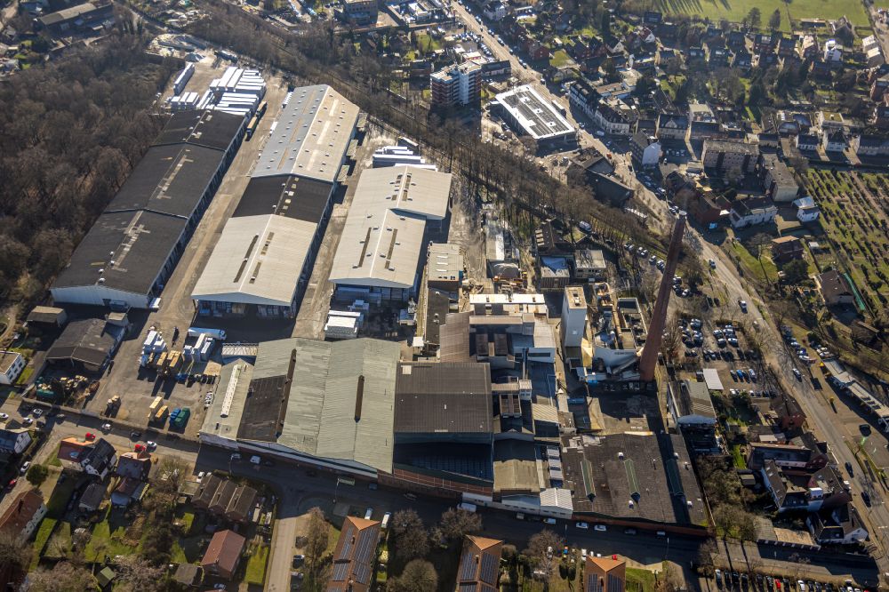 Aerial image Lünen - Industrial estate and company settlement on street Doettelbeckstrasse in Luenen at Ruhrgebiet in the state North Rhine-Westphalia, Germany