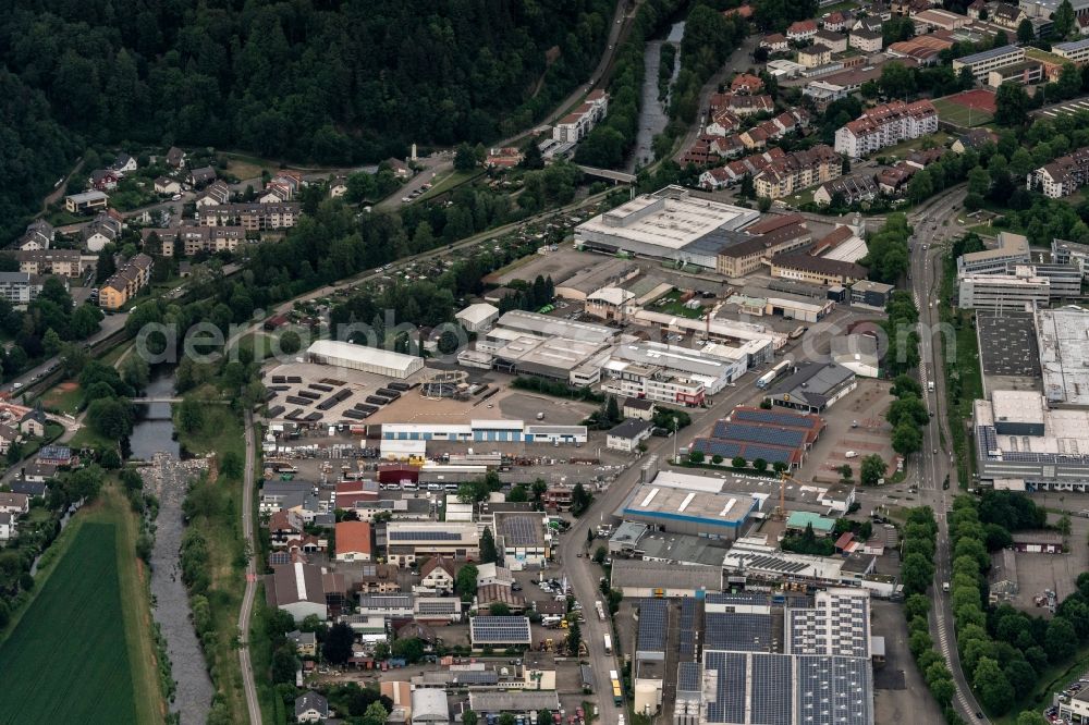 Aerial photograph Waldkirch - Industrial estate and company settlement Mack Rides in Waldkirch in the state Baden-Wurttemberg, Germany