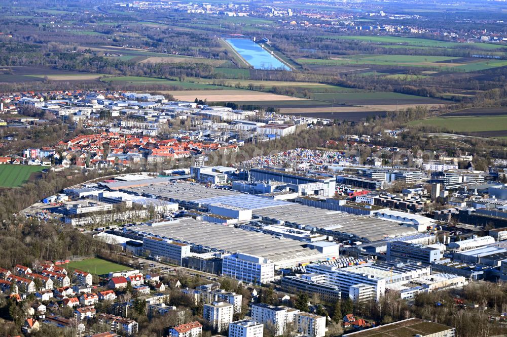 Aerial image München - Industrial estate and company settlement MAN / MTU Deutschland in Munich in the state Bavaria