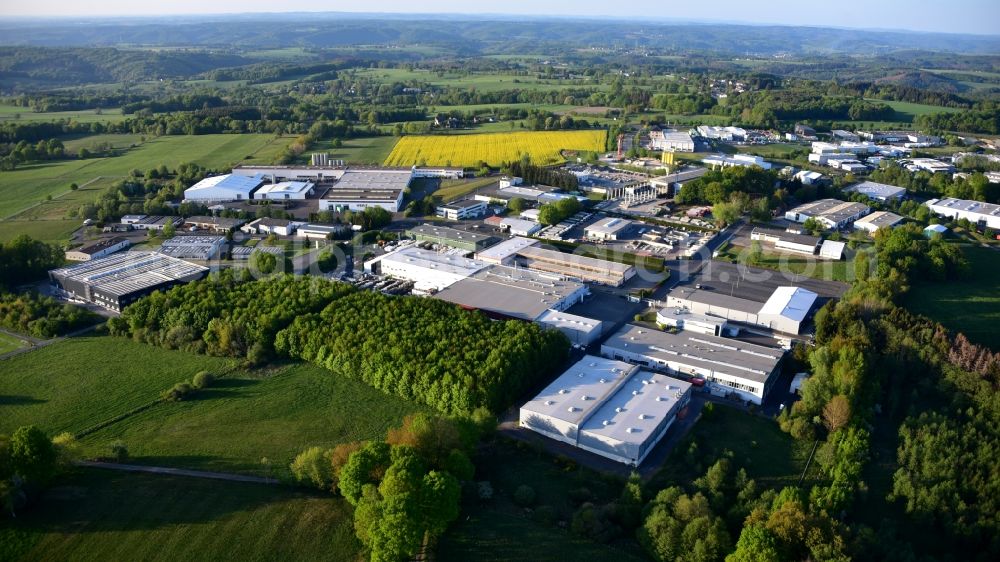 Buchholz from above - Mendt industrial estate in the state Rhineland-Palatinate, Germany