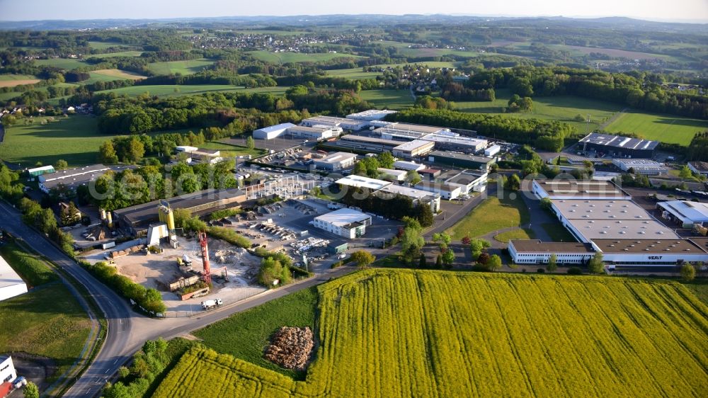 Buchholz from above - Mendt industrial estate in the state Rhineland-Palatinate, Germany