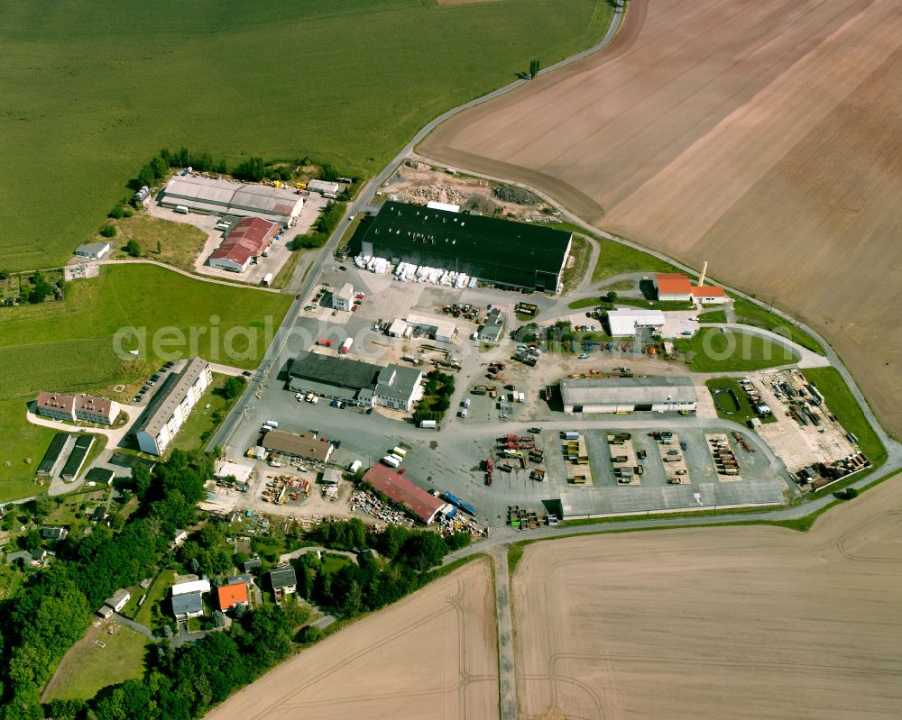 Aerial image Münchenbernsdorf - Industrial estate and company settlement in Münchenbernsdorf in the state Thuringia, Germany