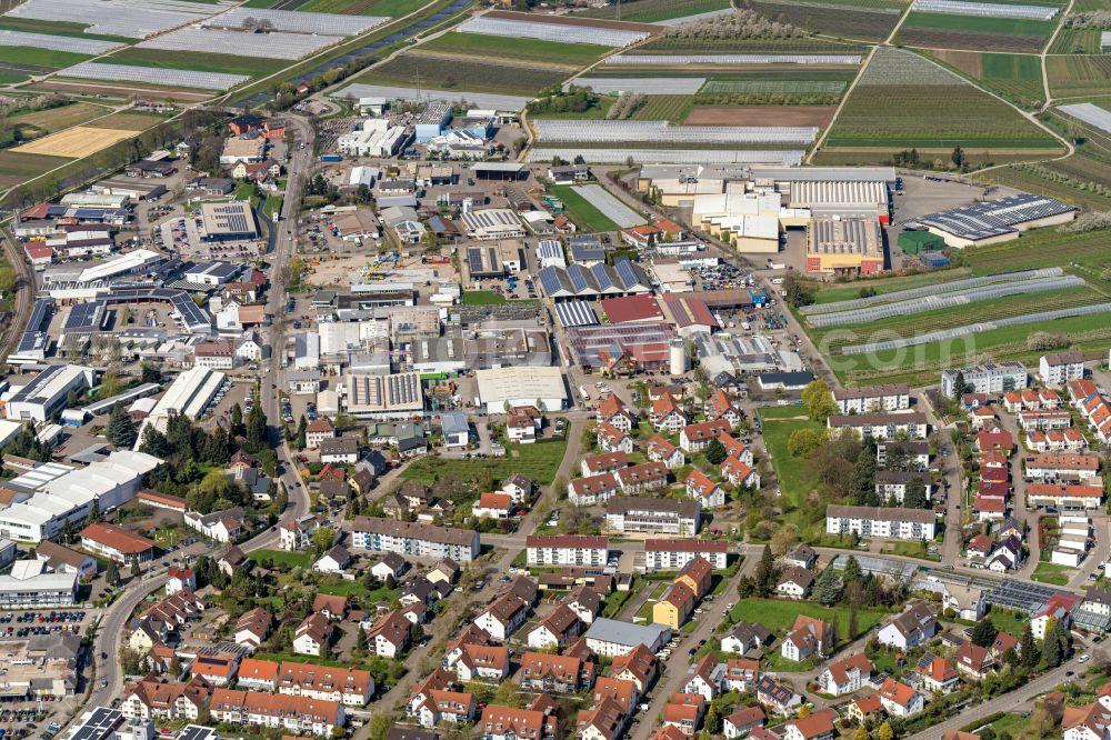 Oberkirch from the bird's eye view: Industrial estate and company settlement in Oberkirch in the state Baden-Wurttemberg, Germany