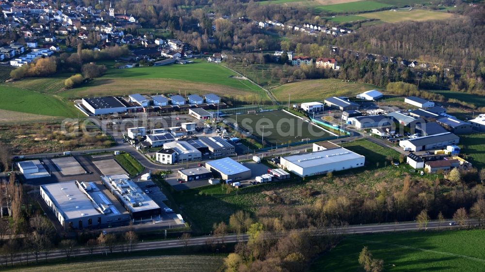 Aerial photograph Königswinter - Oberpleis industrial area in Koenigswinter in the state North Rhine-Westphalia, Germany