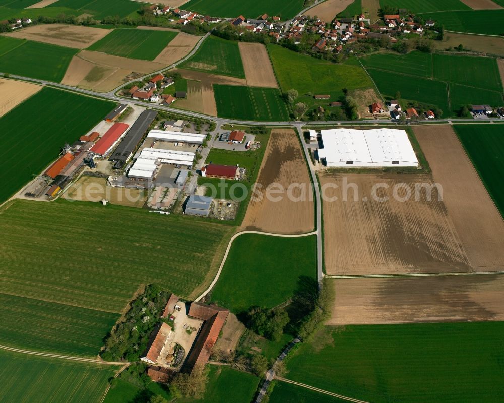 Aerial image Obersunzing - Industrial estate and company settlement in Obersunzing in the state Bavaria, Germany