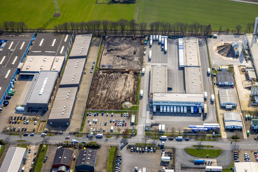 Obrighoven from the bird's eye view: Industrial estate and company settlement in Obrighoven in the state North Rhine-Westphalia, Germany