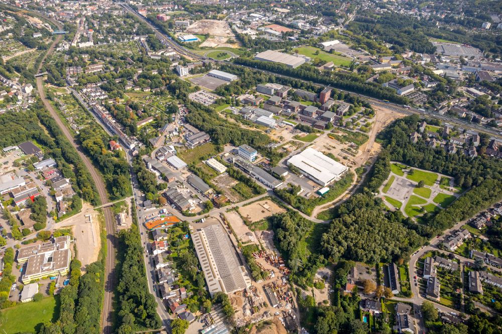 Essen from above - Industrial estate and company settlement on street Am TUeV in the district Frillendorf in Essen at Ruhrgebiet in the state North Rhine-Westphalia, Germany