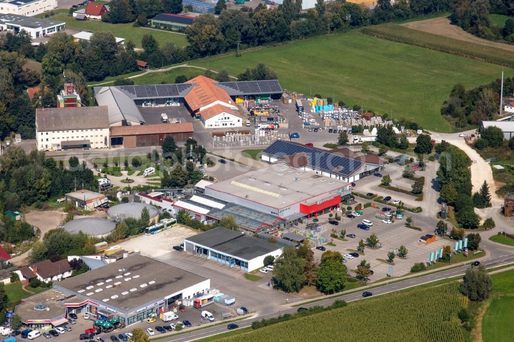 Aerial image Wertingen - Industrial estate and company settlement in the district Gottmannshofen in Wertingen in the state Bavaria, Germany