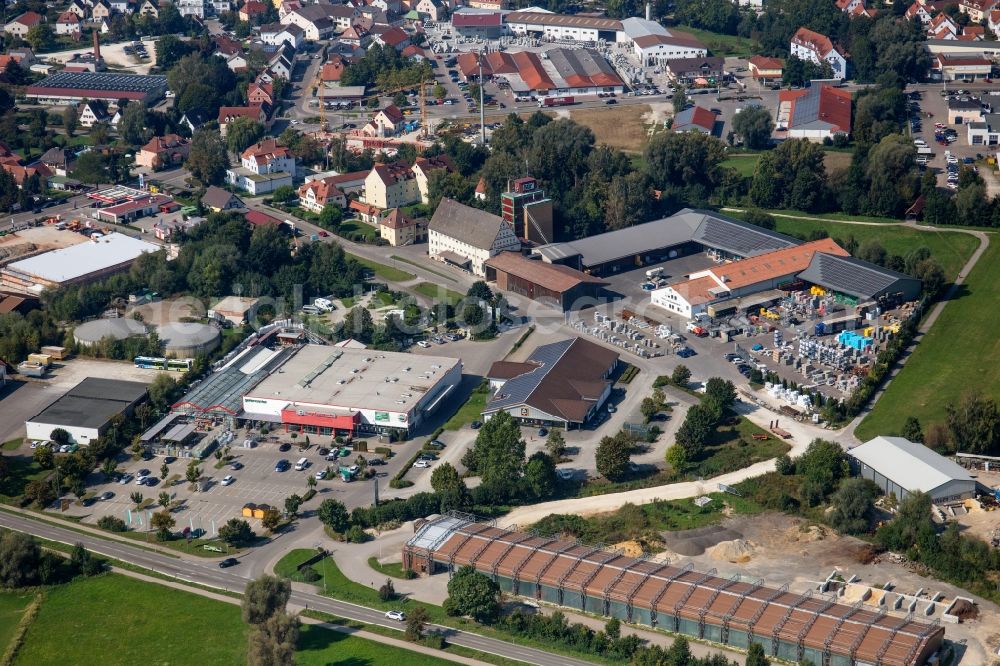Wertingen from above - Industrial estate and company settlement in the district Gottmannshofen in Wertingen in the state Bavaria, Germany