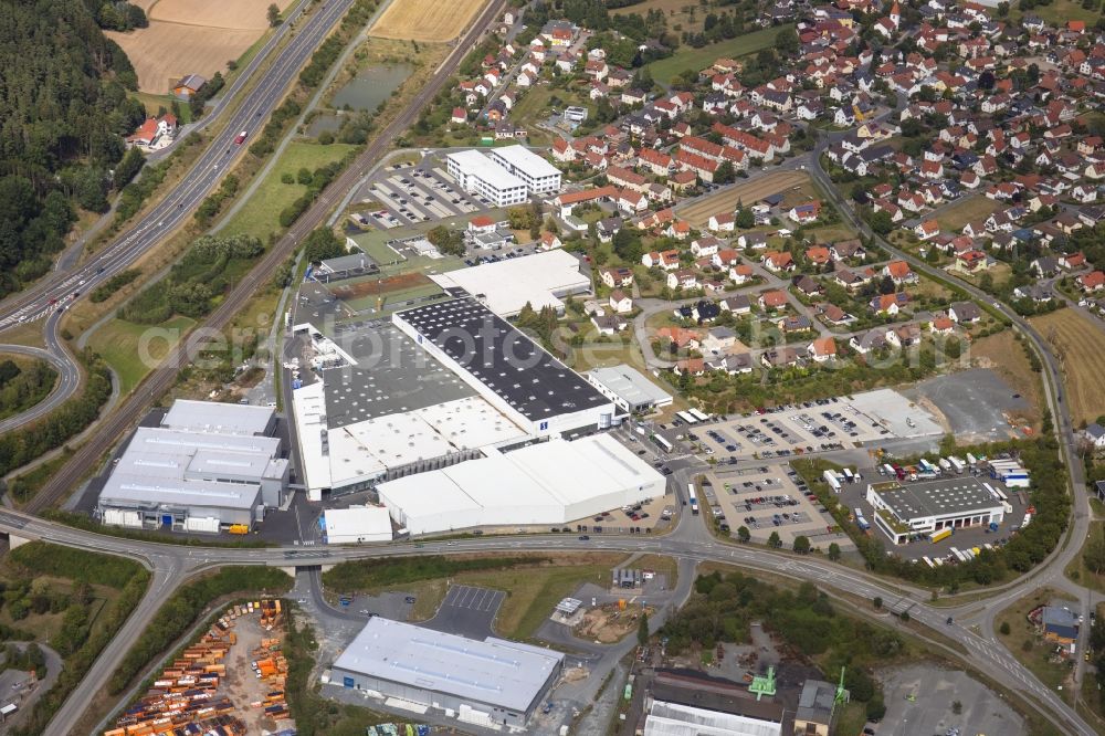 Aerial photograph Kronach - Commercial area and company settlement with the Dr. Schneider group of companies in the district Neuses in Kronach in the state Bavaria, Germany