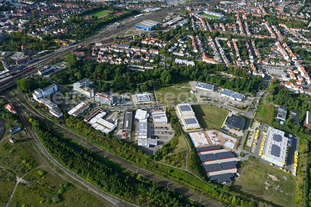 Aerial image Osnabrück - Industrial estate and company settlement on street Franz-Lenz-Strasse in the district Schinkel in Osnabrueck in the state Lower Saxony, Germany