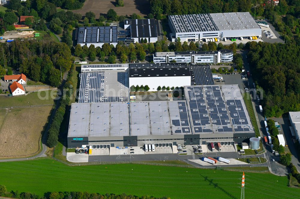Osnabrück from the bird's eye view: Industrial estate and company settlement on street Am Tie in the district Gretesch in Osnabrueck in the state Lower Saxony, Germany