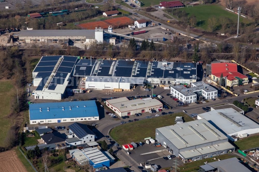 Rohrbach from above - Industrial estate and company settlement Ost with RELINEEUROPE AG in Rohrbach in the state Rhineland-Palatinate, Germany