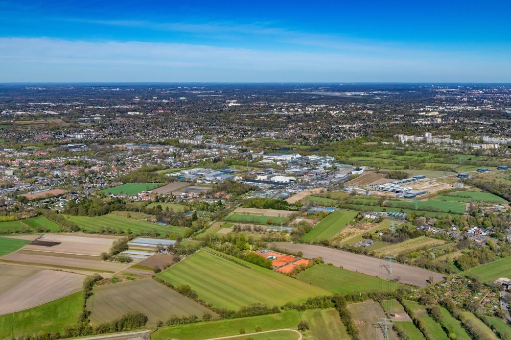 Aerial photograph Schenefeld - Industrial estate and company settlement on Osterbrooksweg - Dannenkamp in Schenefeld in the state Schleswig-Holstein, Germany