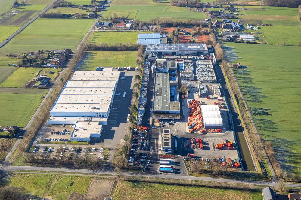 Aerial image Werne - Industrial estate and company settlement Pagensstrasse in the district Ruhr Metropolitan Area in Werne in the state North Rhine-Westphalia