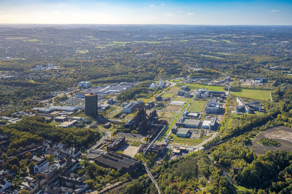 Dortmund from the bird's eye view: Industrial estate and company settlement Phoenix-West in the district Hoerde in Dortmund in the state North Rhine-Westphalia, Germany