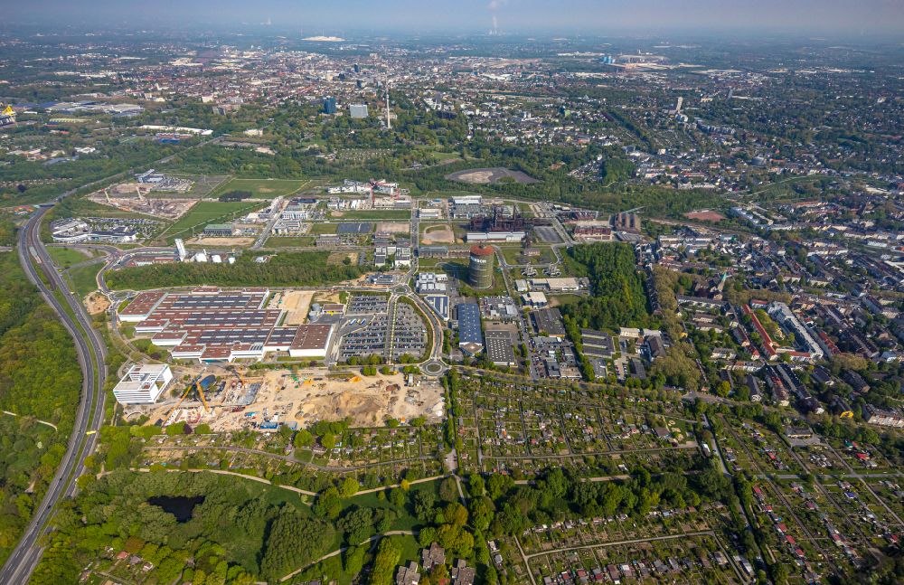 Dortmund from above - Industrial estate and company settlement Phoenix-West in the district Hoerde in Dortmund at Ruhrgebiet in the state North Rhine-Westphalia, Germany