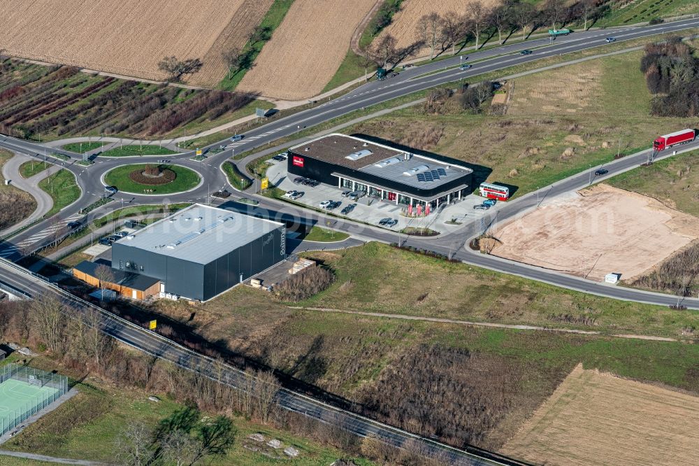Aerial photograph Ettenheim - Industrial estate and company settlement Radackern 4, in Ettenheim in the state Baden-Wurttemberg, Germany