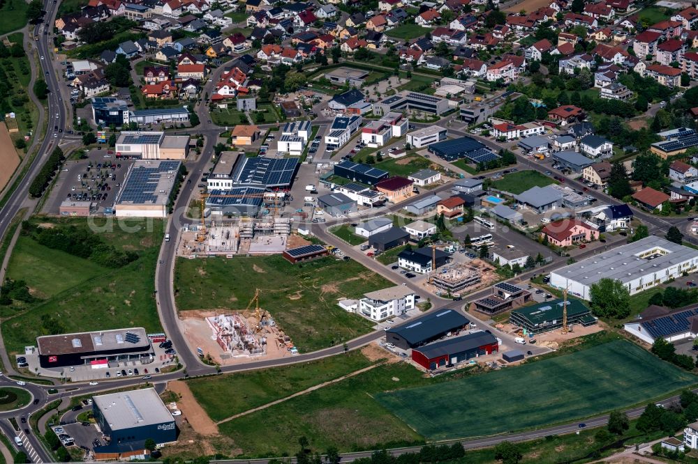 Aerial image Ettenheim - Industrial estate and company settlement Radackern 4, in Ettenheim in the state Baden-Wurttemberg, Germany