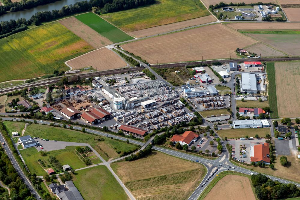 Aerial image Retzbach - Industrial estate and company settlement in Retzbach in the state Bavaria, Germany