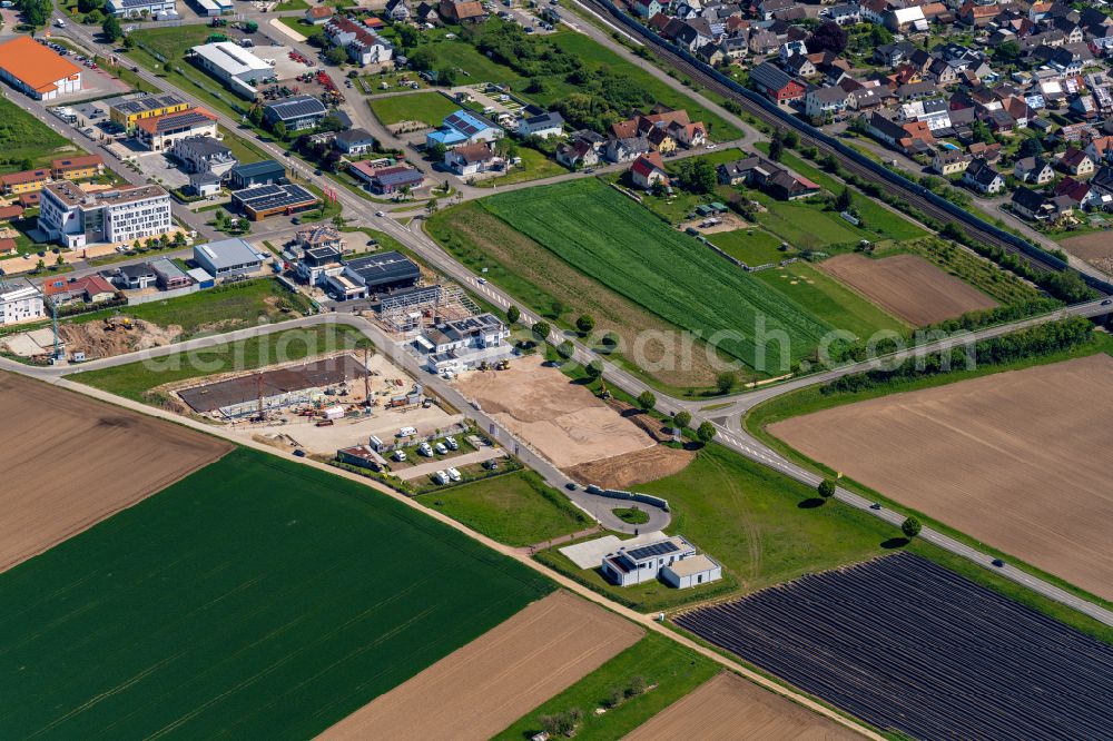 Aerial photograph Ringsheim - Industrial estate and company settlement in Ringsheim in the state Baden-Wurttemberg, Germany